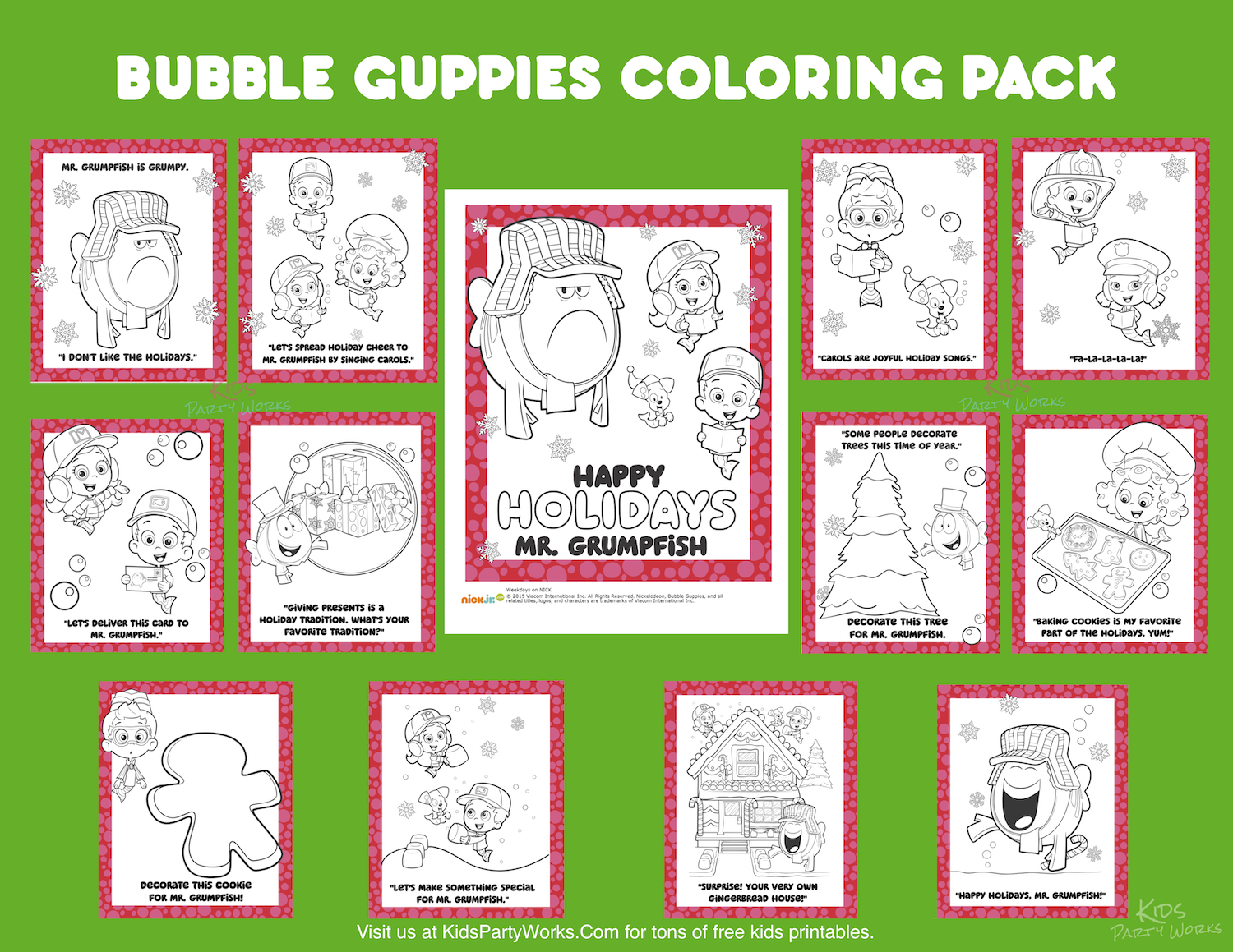 Bubble Guppies Christmas Coloring Pages