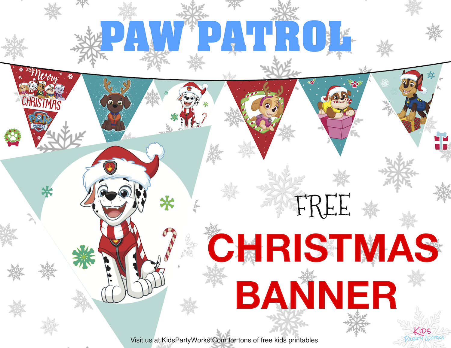 Paw Patrol Christmas Banner