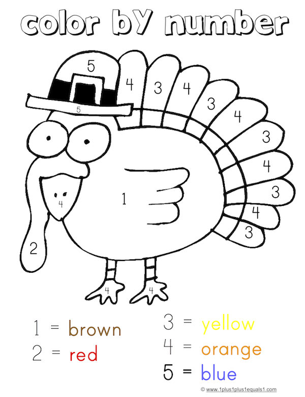 Color by number Thanksgiving coloring page