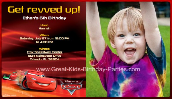CARS Birthday Party Invitations Pack of 8 Kids Children Invites Disney