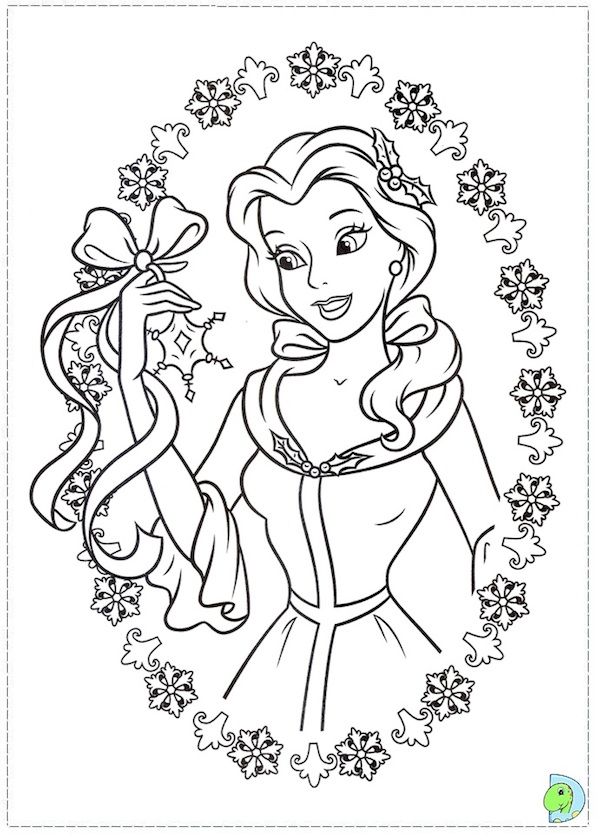 Belle Christmas coloring page