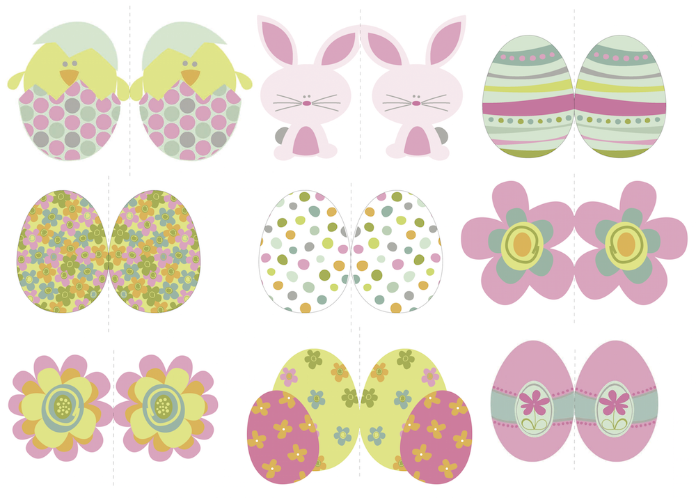 Easter Decorations Easter Stickers Printable Easter Banner Cupcake Toppers Easter Bunny Party Kit Easter Party Package Party Favors