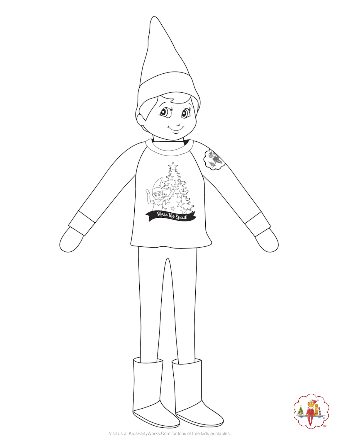 Elf on the Shelf Coloring Page