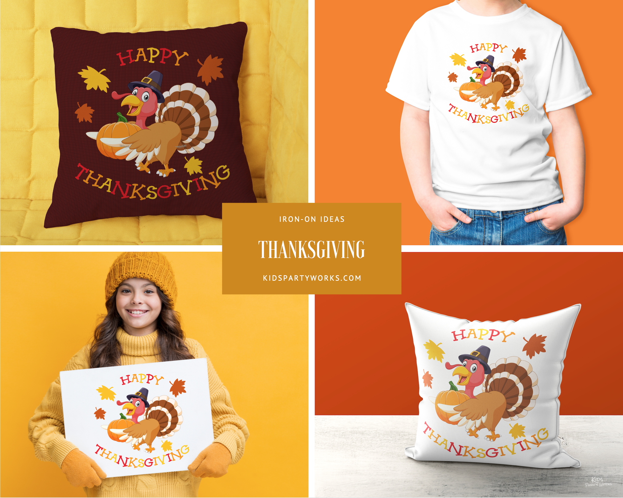 Free thanksgiving t-shirt iron-on at KidsPartyWorks.Com