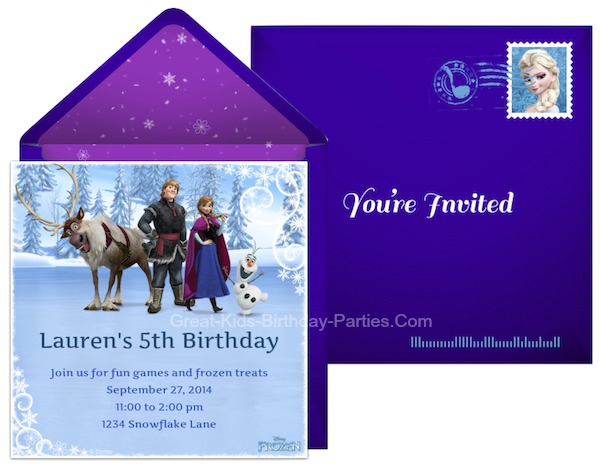 Free Online Frozen Invitations, send via email or social media.