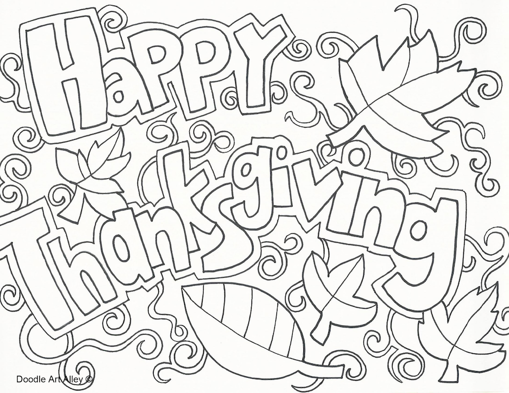 Thanksgiving coloring pages for kindergarten