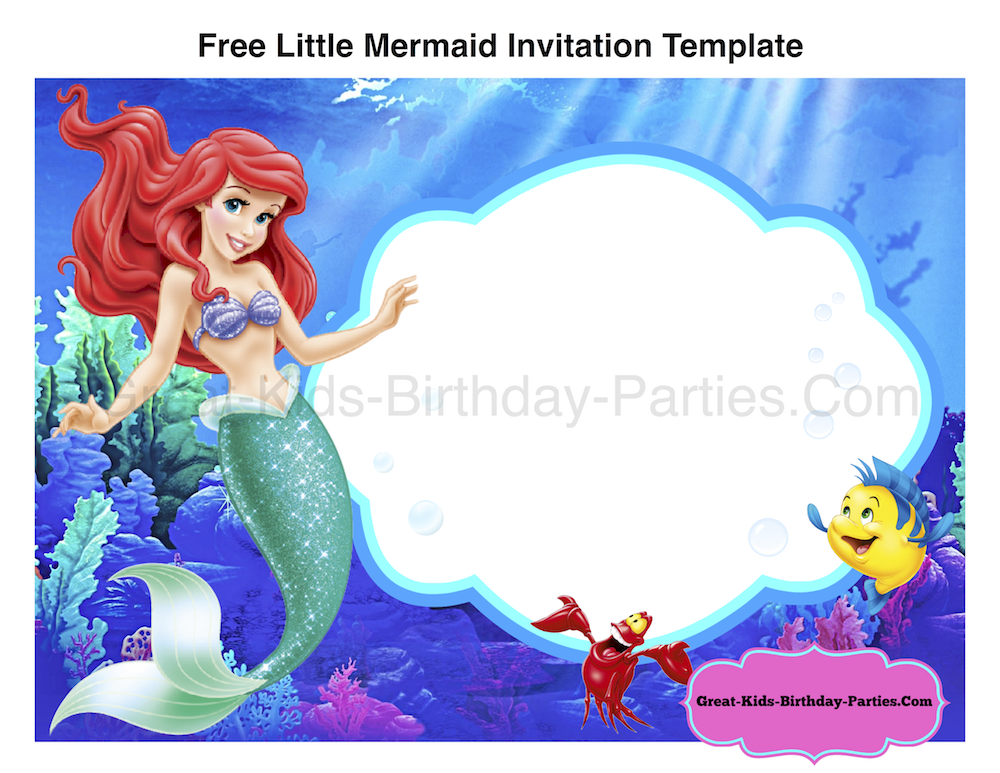 Free Little Mermaid Invitation Template