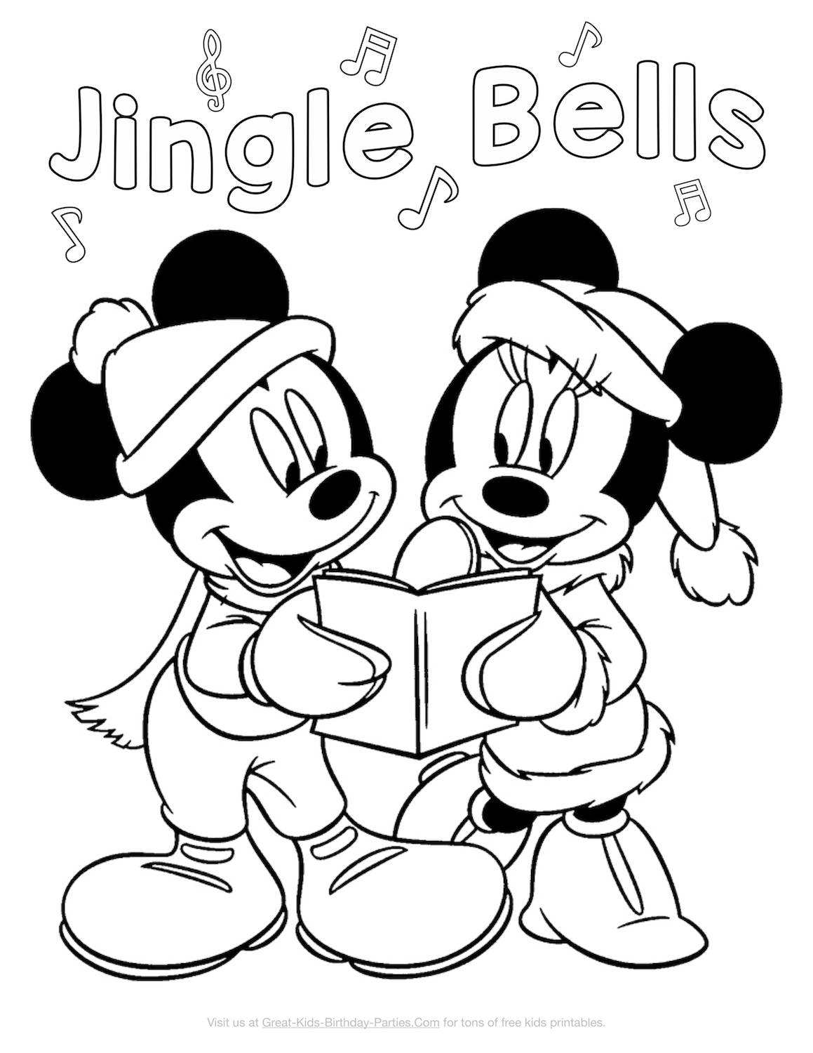 Mickey Christmas coloring page