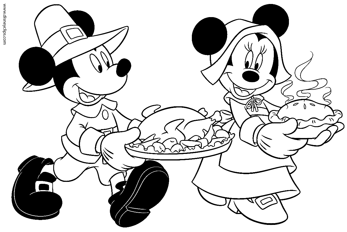 Mickey Thanksgiving Coloring Page