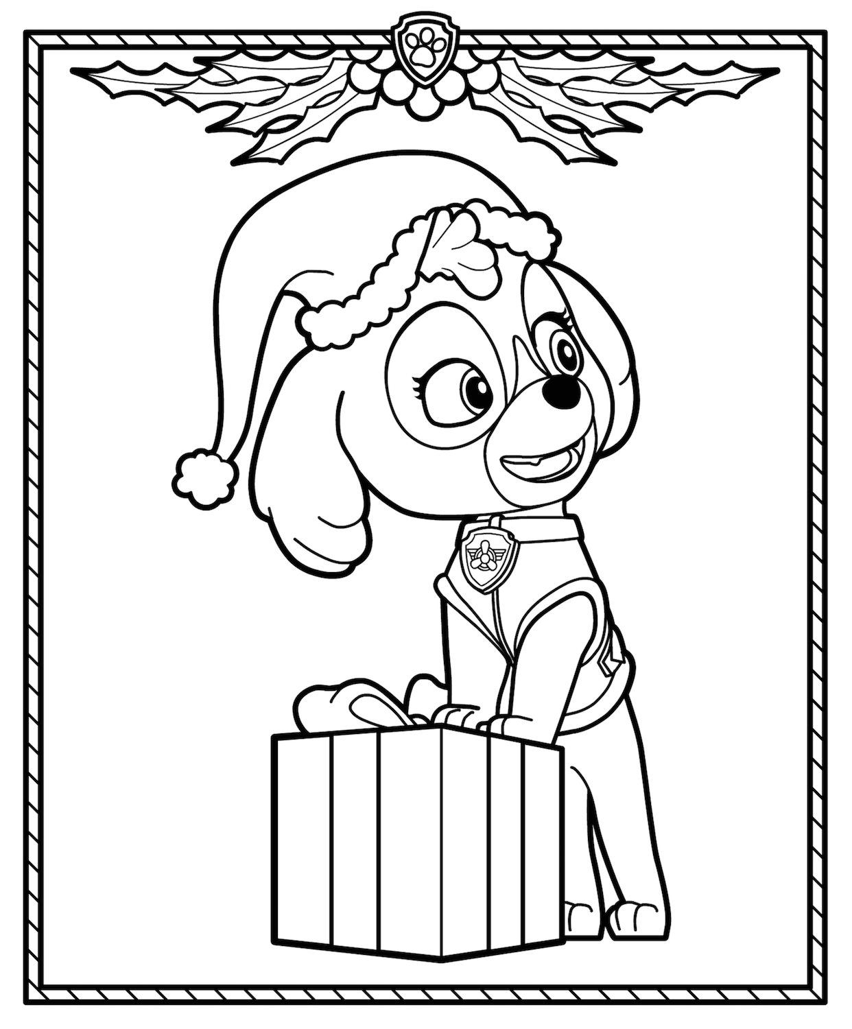 Skye Christmas coloring page