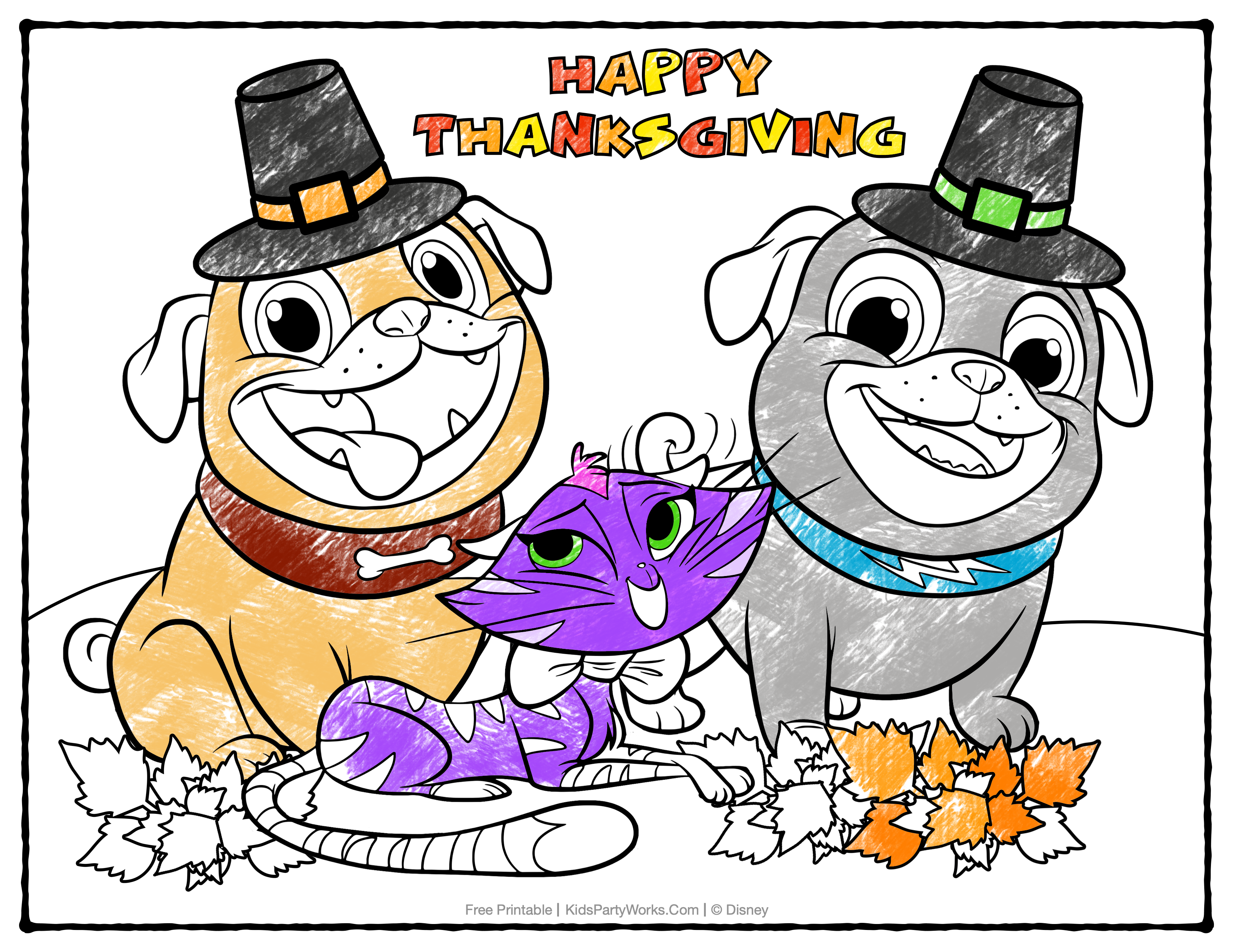 Free Puppy Dog Pals Coloring Page at KidsPartyWorks.Com