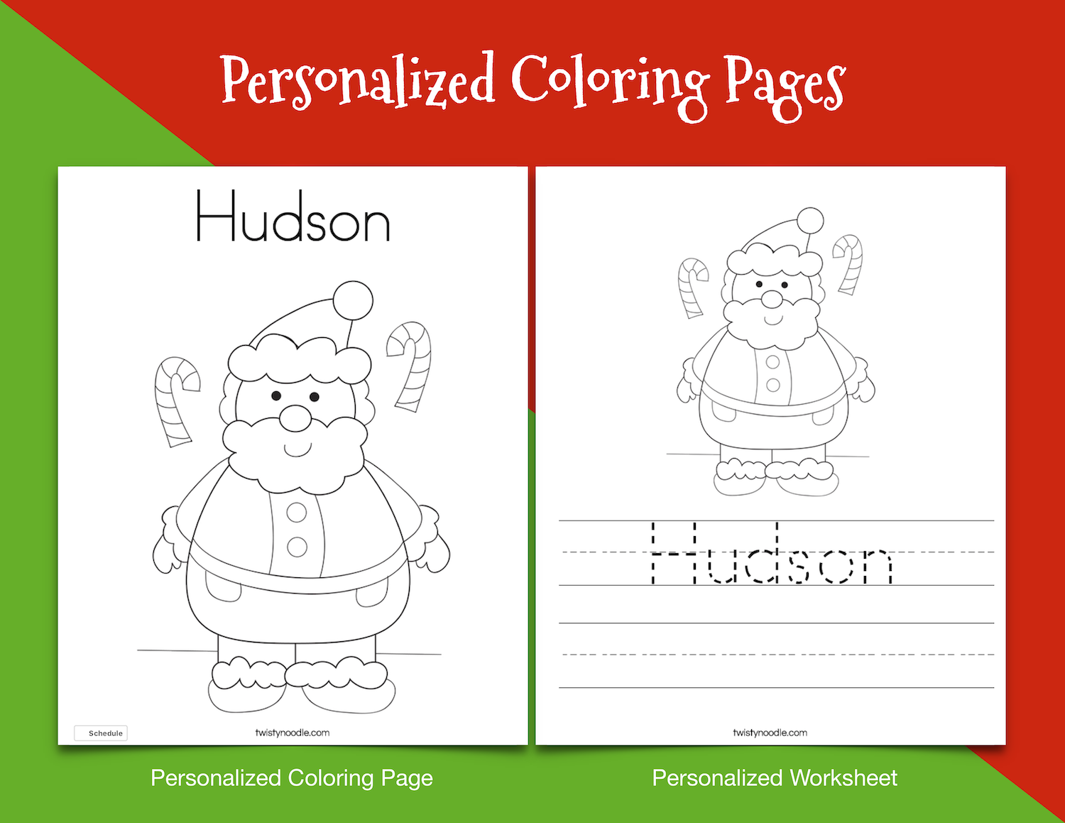 Personalized Christmas Coloring Pages.
