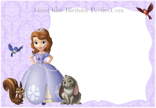 Sofia The First Free Printable Invitations