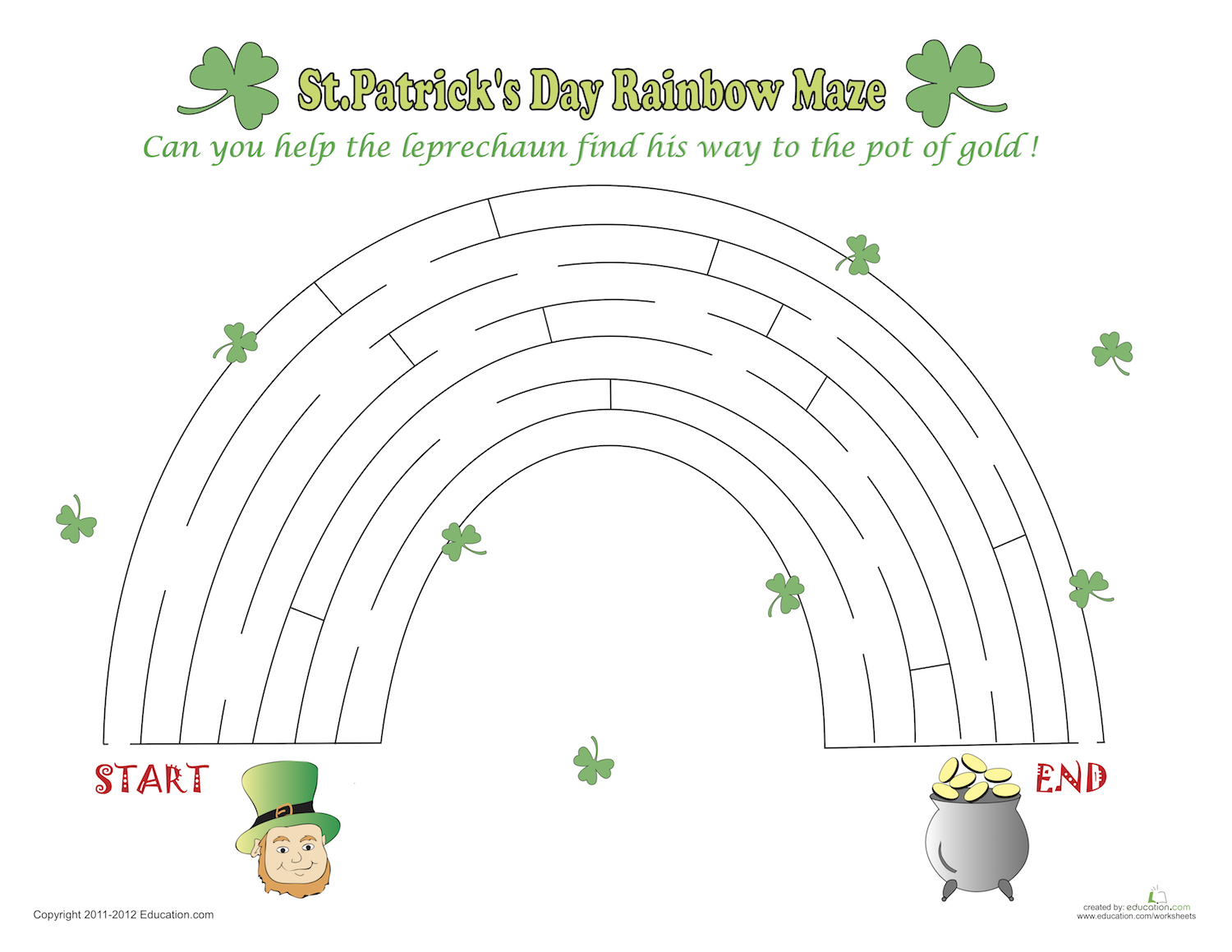 St. Patrick's Day Maze Printable
