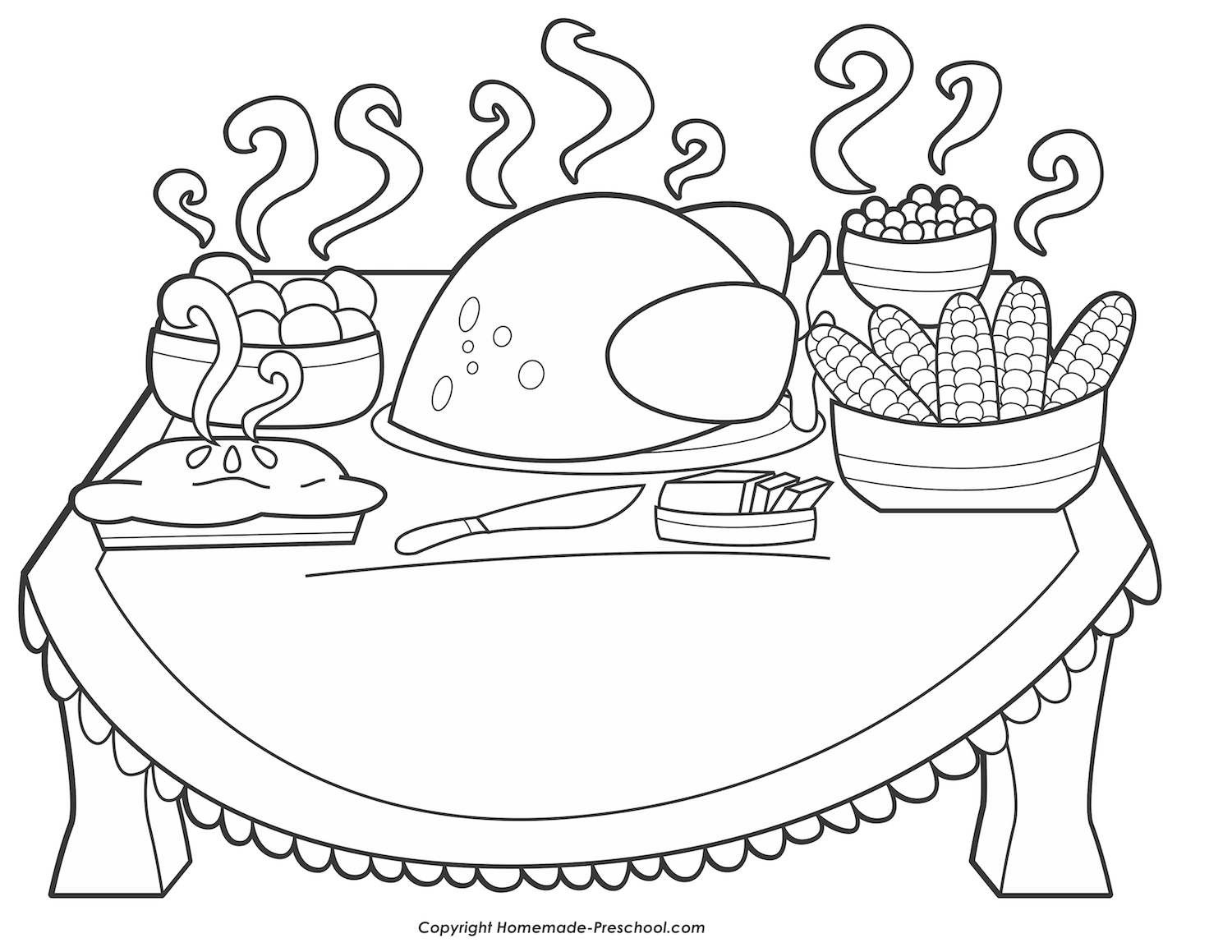 Coloring Sheets For Thanksgiving Food 3