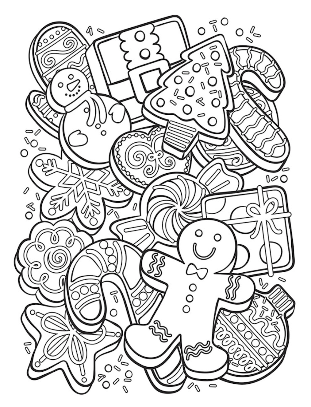 Christmas Cookies Coloring Page