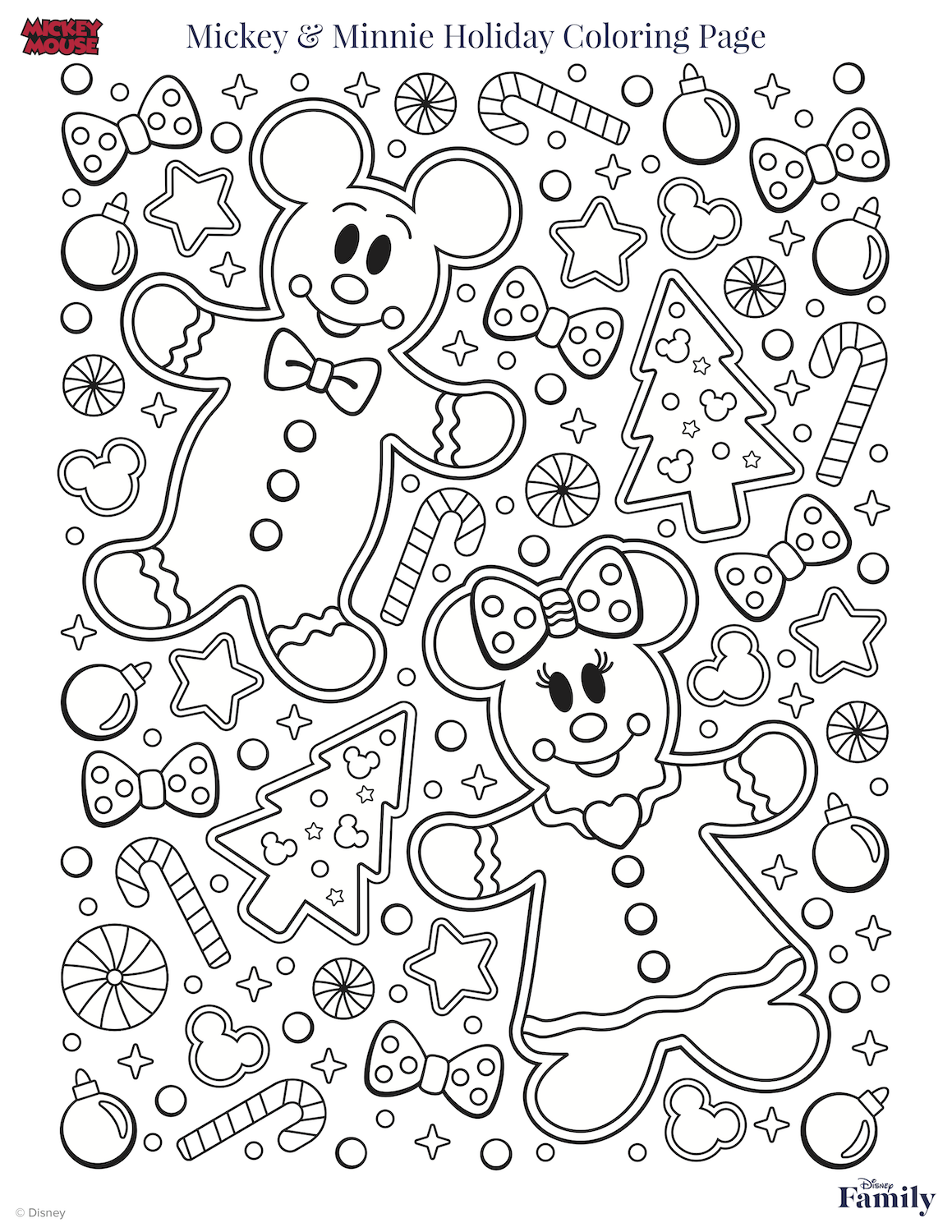 mickey christmas coloring page