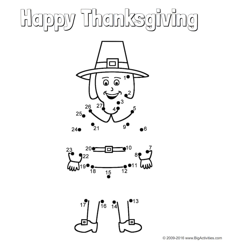 Thanksgiving connect-the-dots coloring page