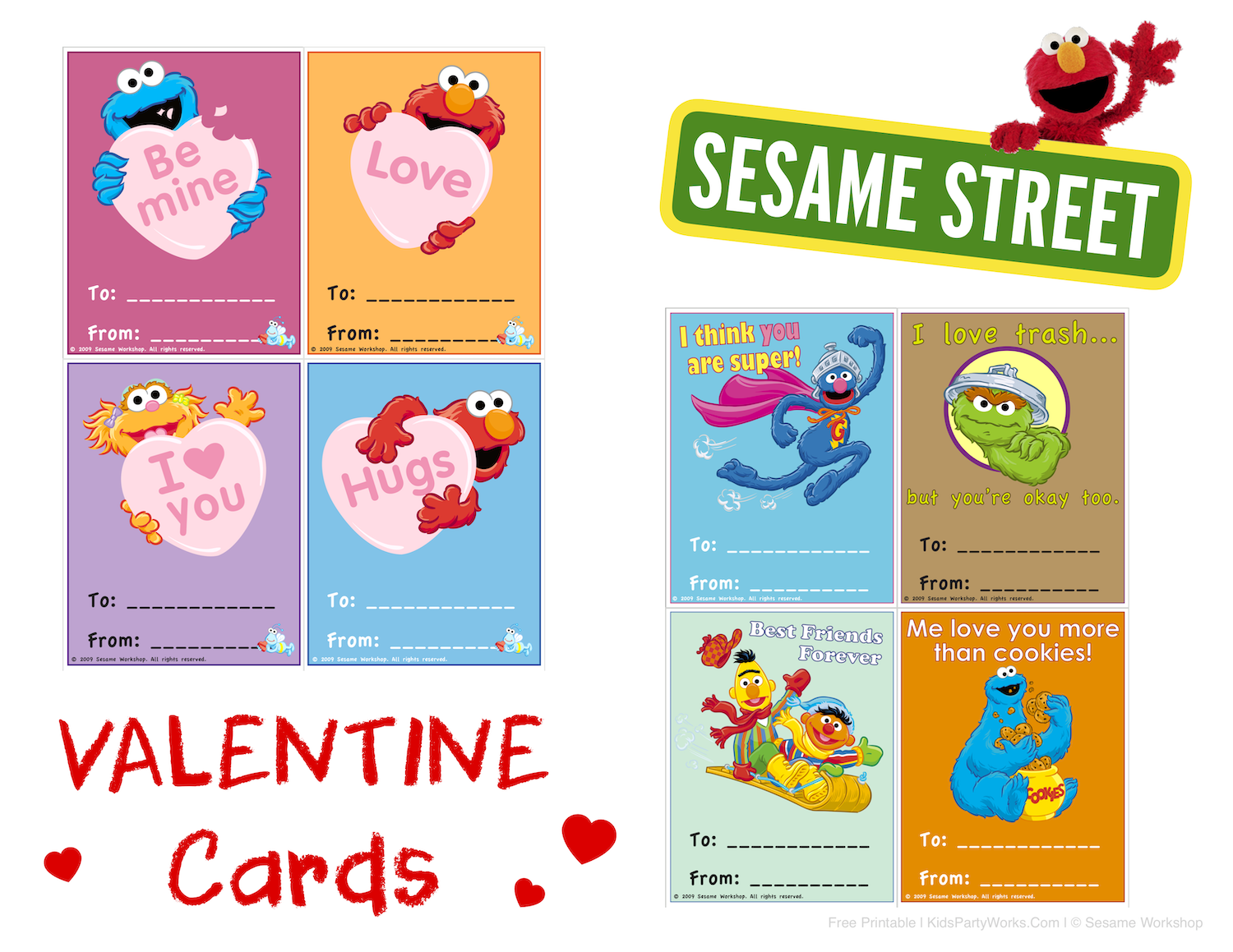 Sesame Street Valentines