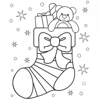 Christmas Stocking Coloring Pages.