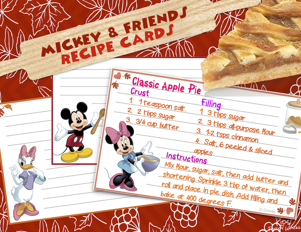 Disney Printable Recipe Cards