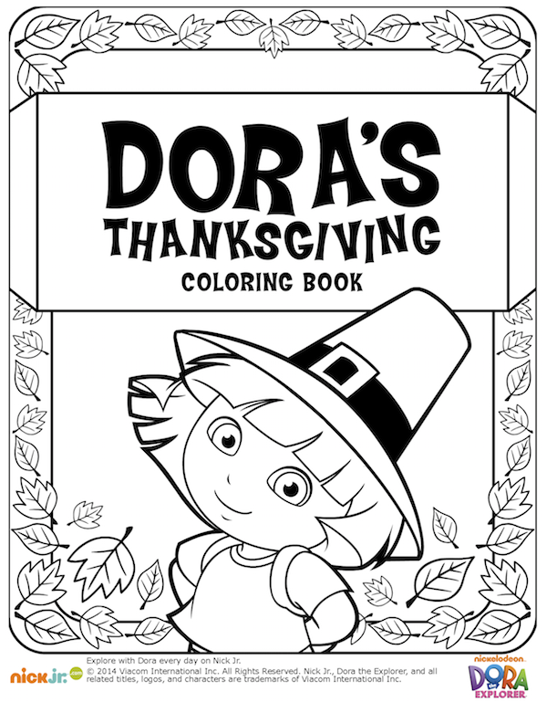 Dora Thanksgiving coloring book