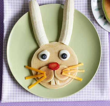 Easter Bunny Pancakes - Fun kids' Easter treat! Picture tutorial.
