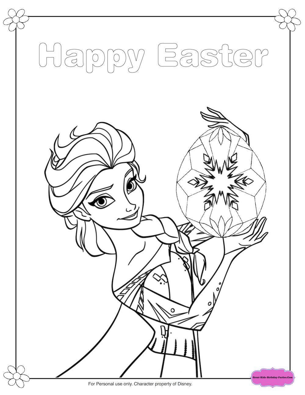 Frozen Easter Coloring Page