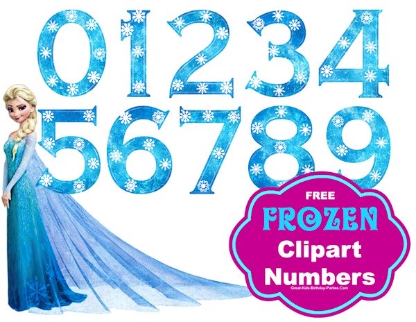 Free Frozen Font Numbers - Large size numbers, great for centerpieces, invitations, cake toppers and lots more.