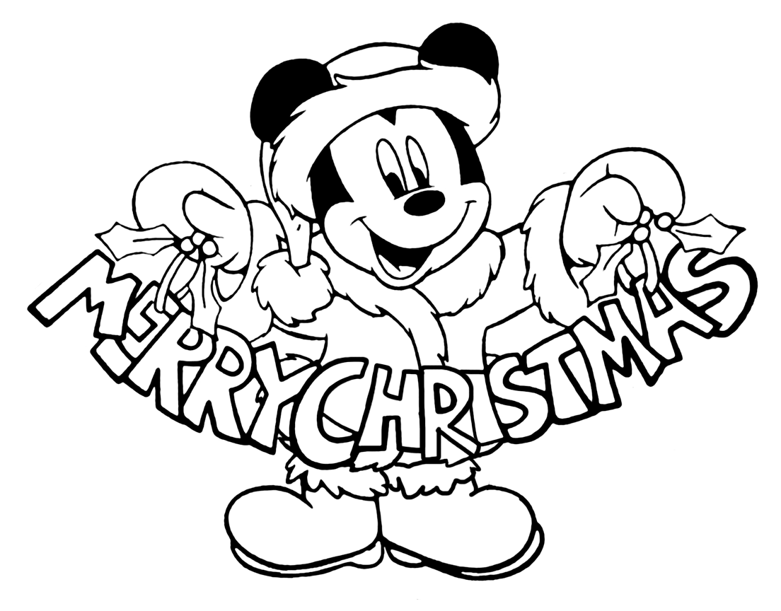 Mickey Christmas Coloring Page