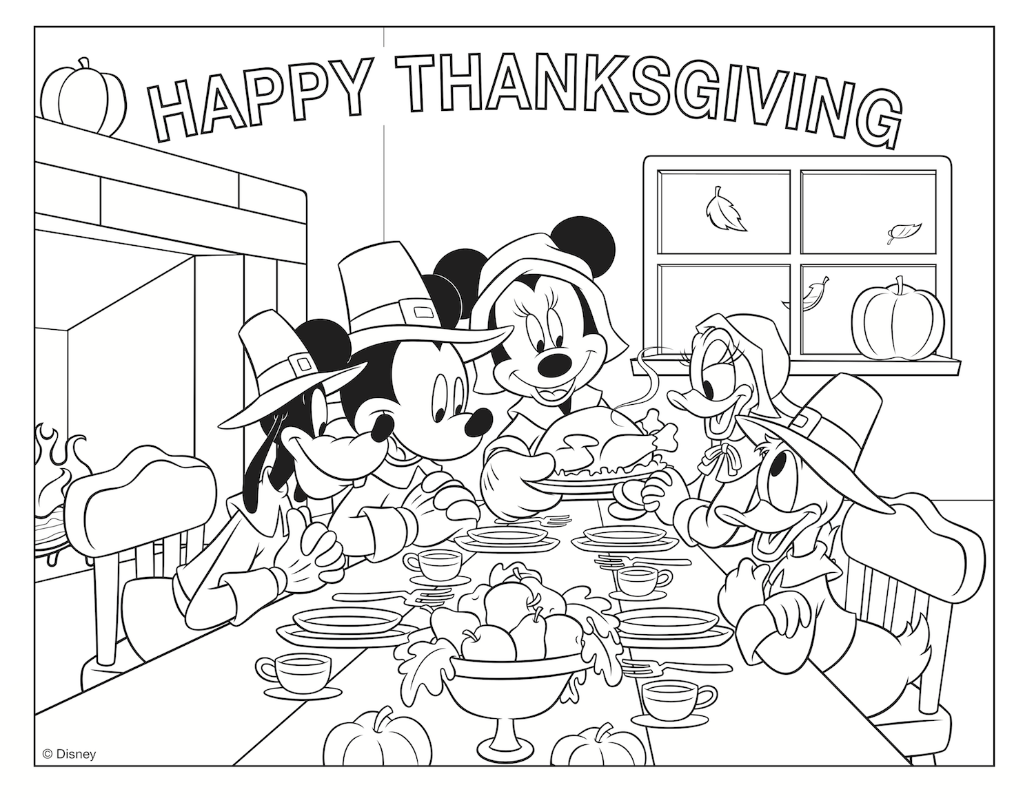 Mickey Thanksgiving coloring pages