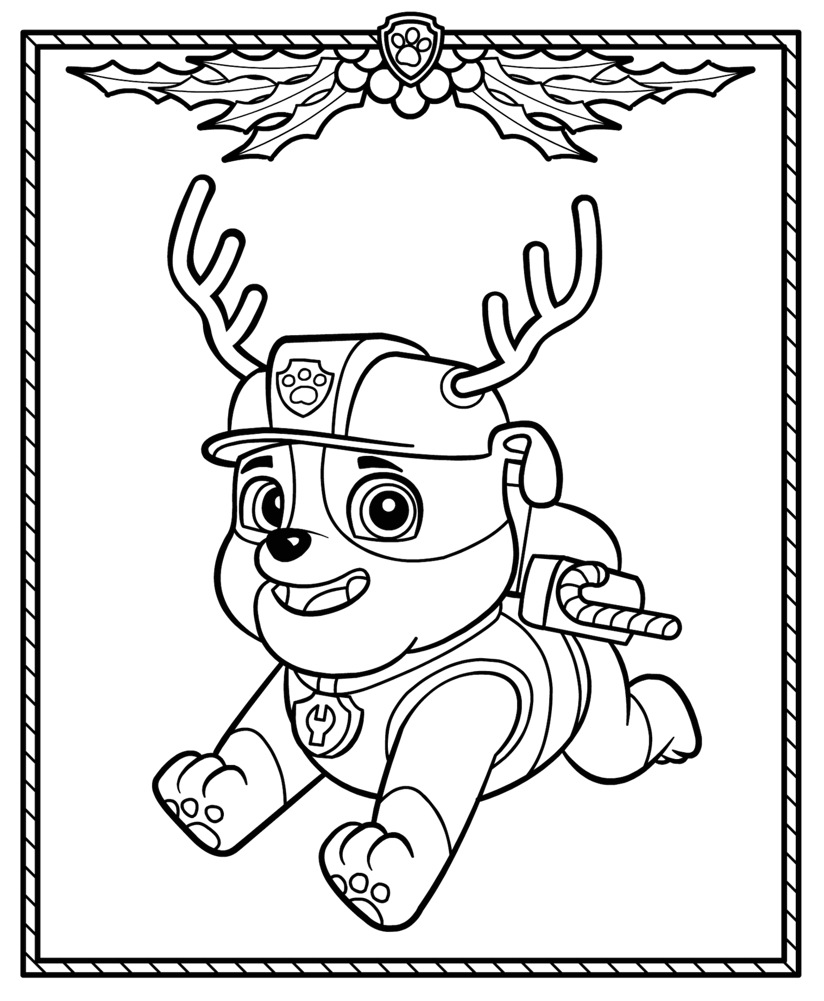 Free Paw Patrol Christmas coloring pages