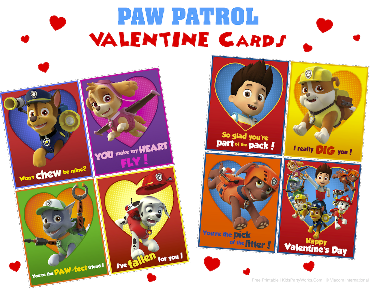Paw Patrol Valentines Printable