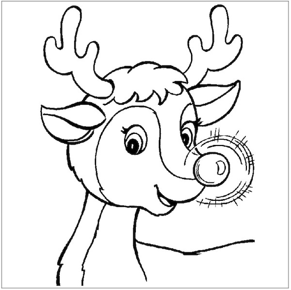 Rudolph coloring page