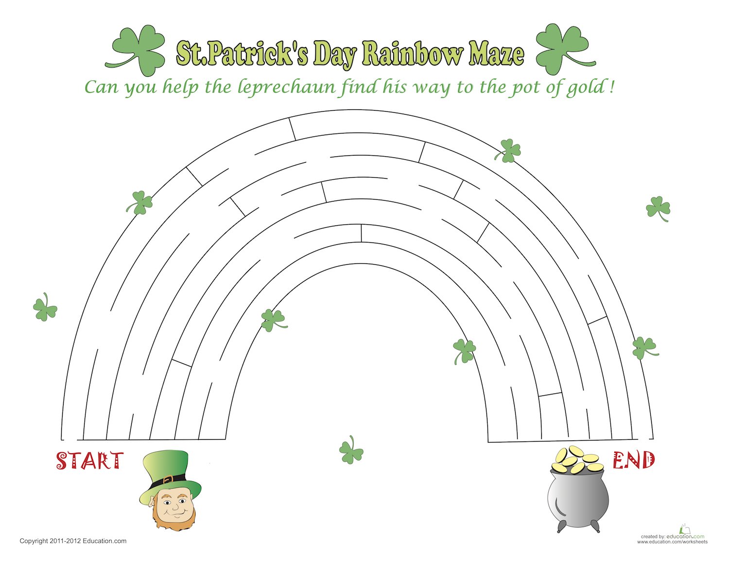 St. Patrick's Day Maze Printable