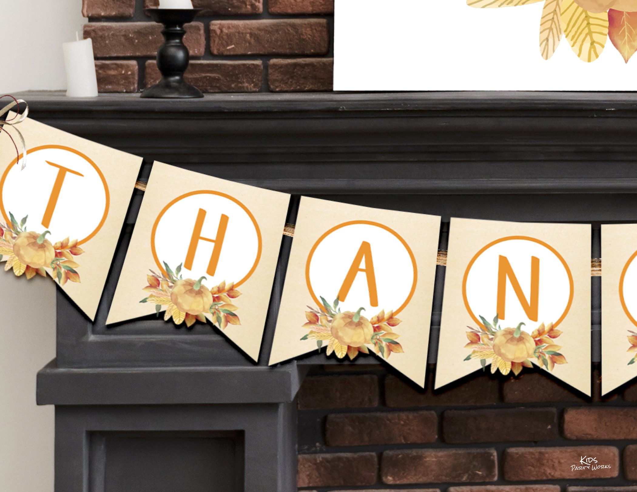 Free Thankful Banner by KidsPartyWorks.Com