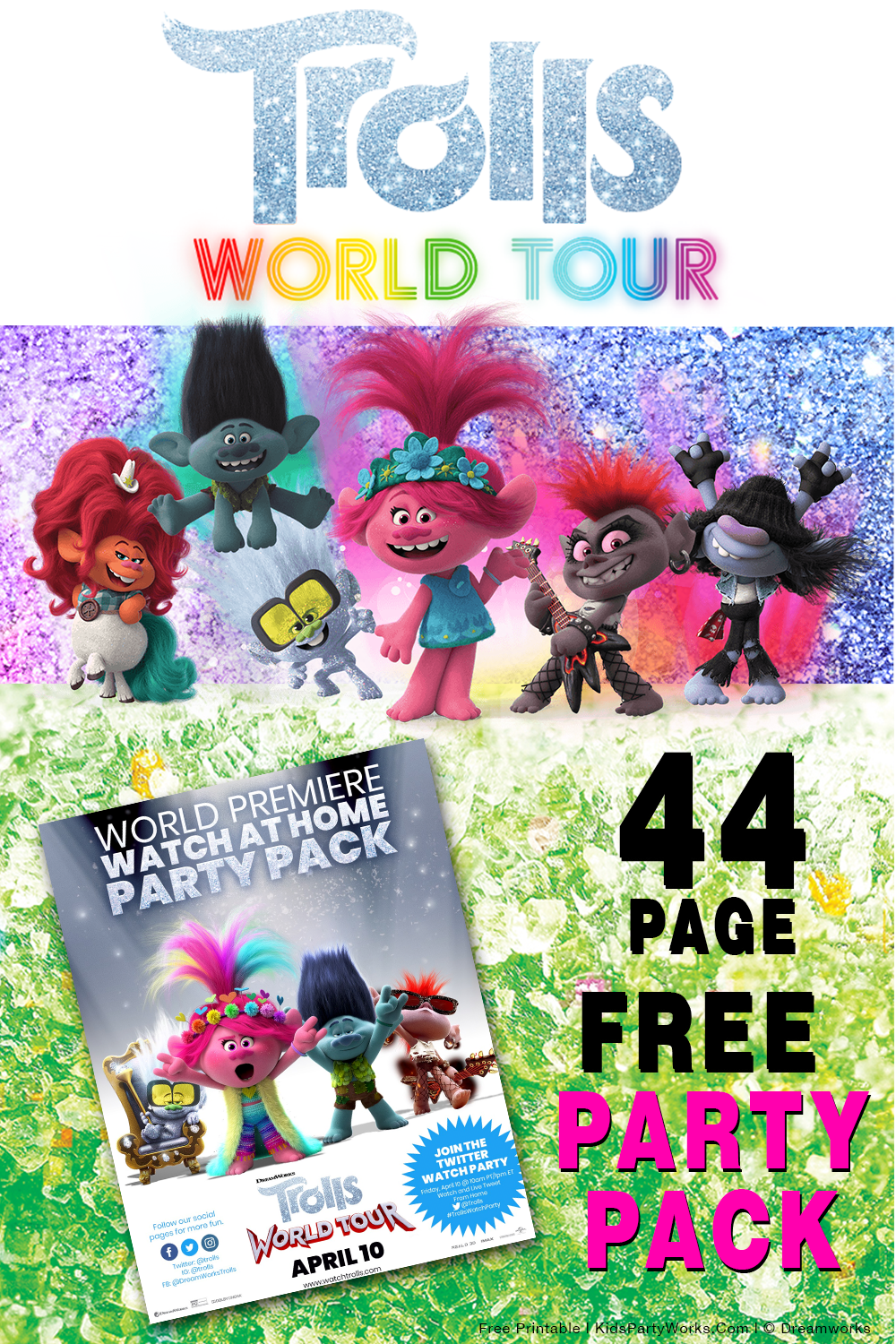 Free Printable Trolls World Tour Party Pack