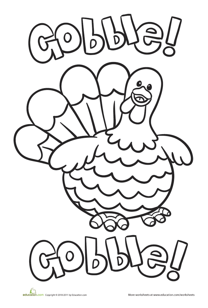 Thanksgiving turkey printable coloring page