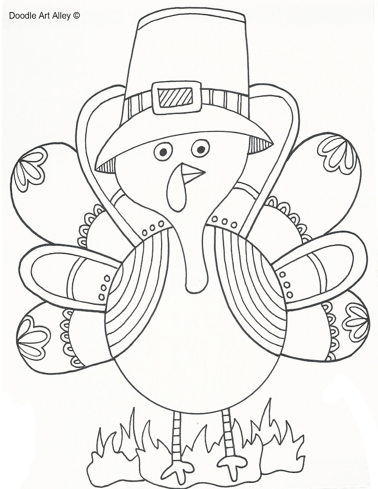 Thanksgiving turkey printable coloring page